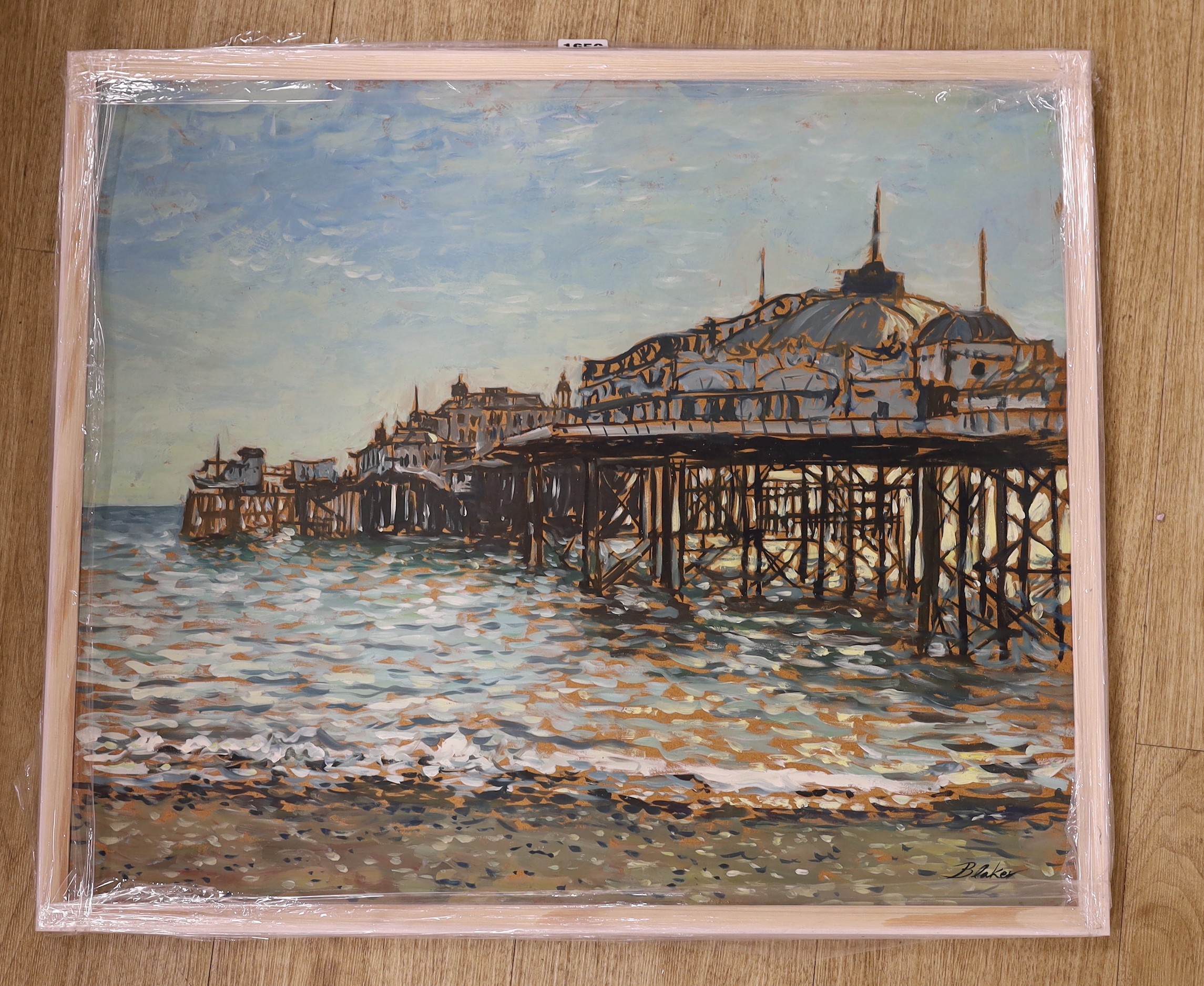 Michael Blaker (1928-2018), oil on board, The Palace Pier, Brighton, signed, 51 x 60cm